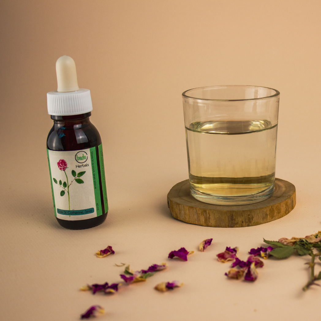 Be.do Damask Rose Glycerin Tincture - wild Sinai rose petal extract for emotional comfort and skin resilience