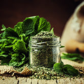 Blessed Journey Organic Wild Peppermint Leaf in resealable bag from El Meraki, a potent Egyptian herbal tea for energy and digestion.