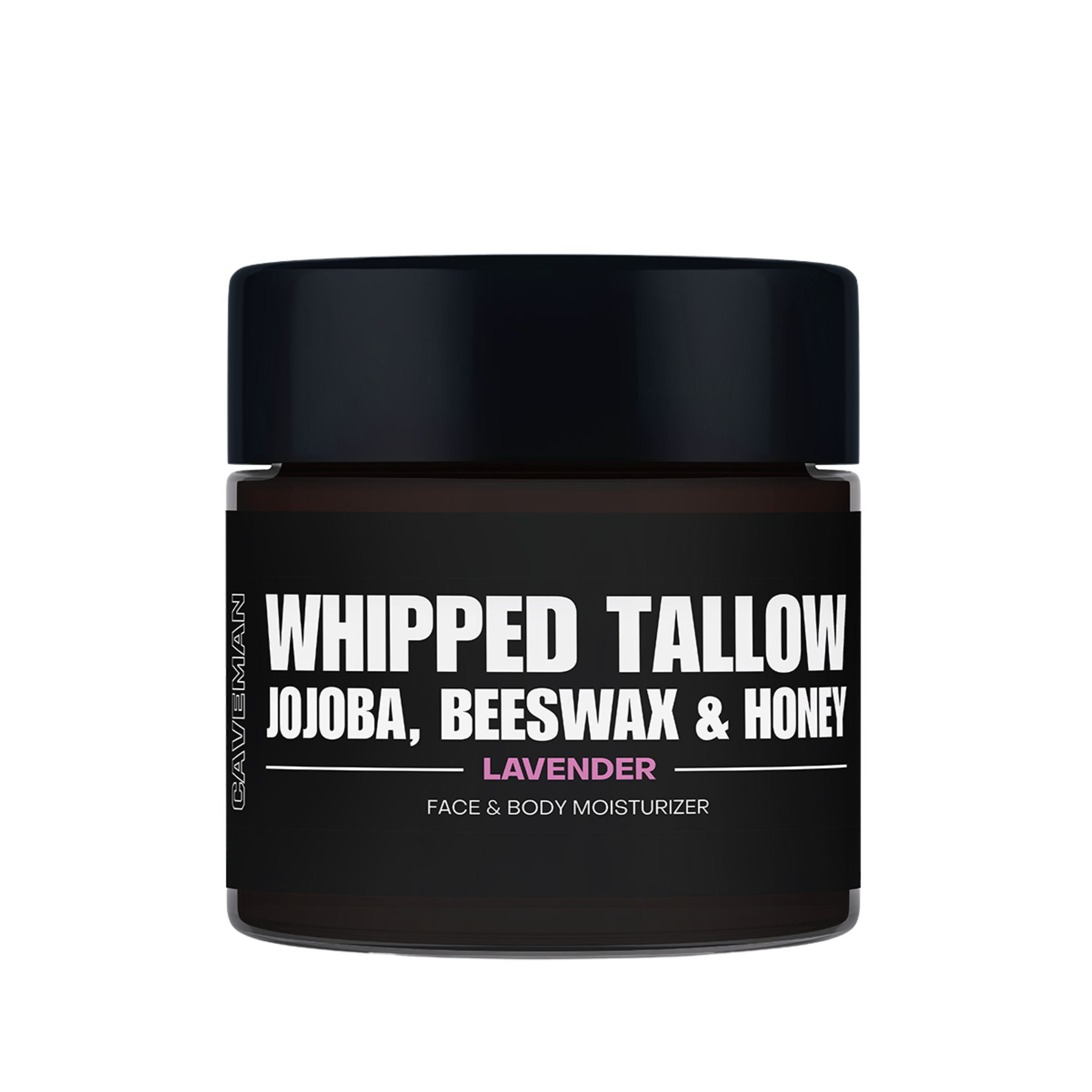 a jar of whipped tallow from caveman lavender flavor