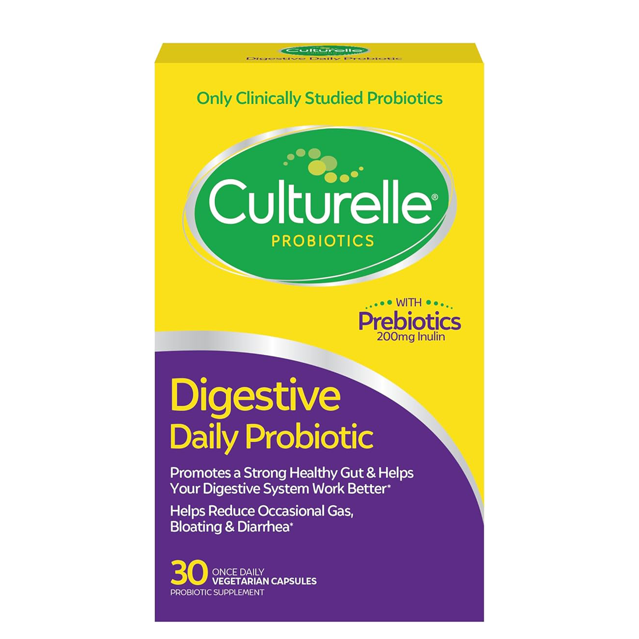 Box of Culturelle Digestive Daily Probiotic 30 Vegetarian Capsules from El Meraki store.