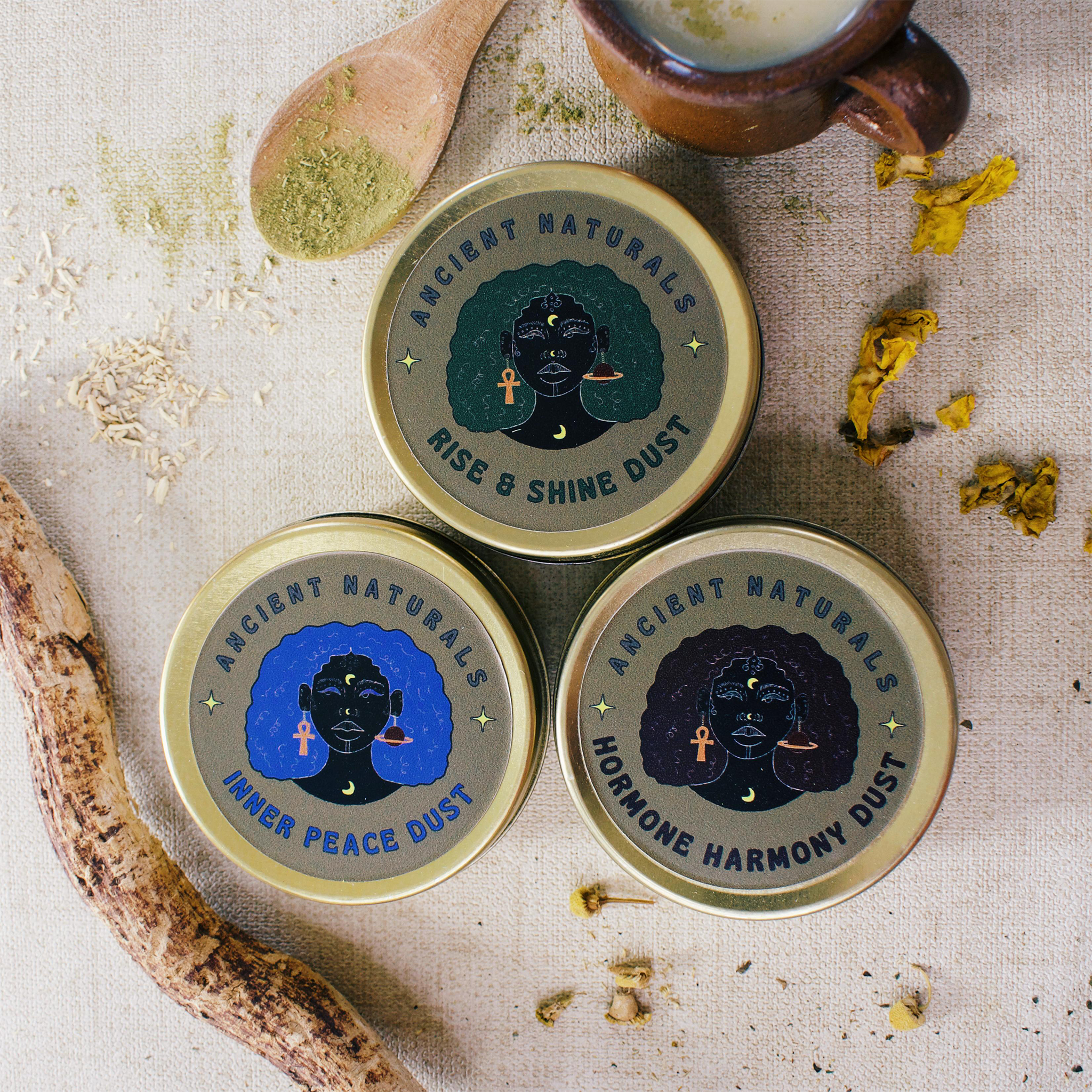 Dust Bundle by Ancient Naturals - Pesticide-Free Adaptogen Powders for Energy, Calm, and Hormonal Balance