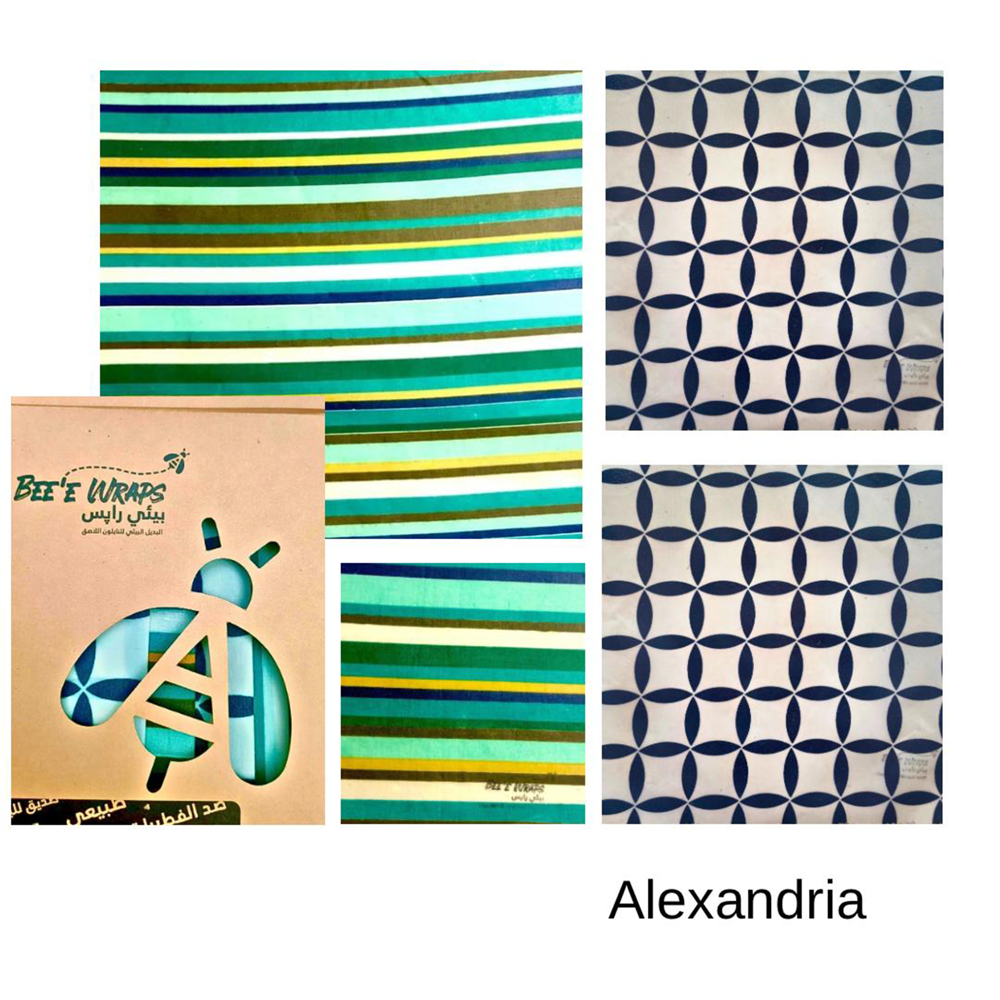 Eco Warrior Beeswax Wraps – Set of reusable food wraps made with Egyptian cotton and local beeswax, plastic-free alternative
