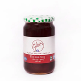 Jar of Glory Blackseed Honey by BOSTAN SETELHOSN, a powerful immune-supporting blend of raw honey and black seed from Egypt