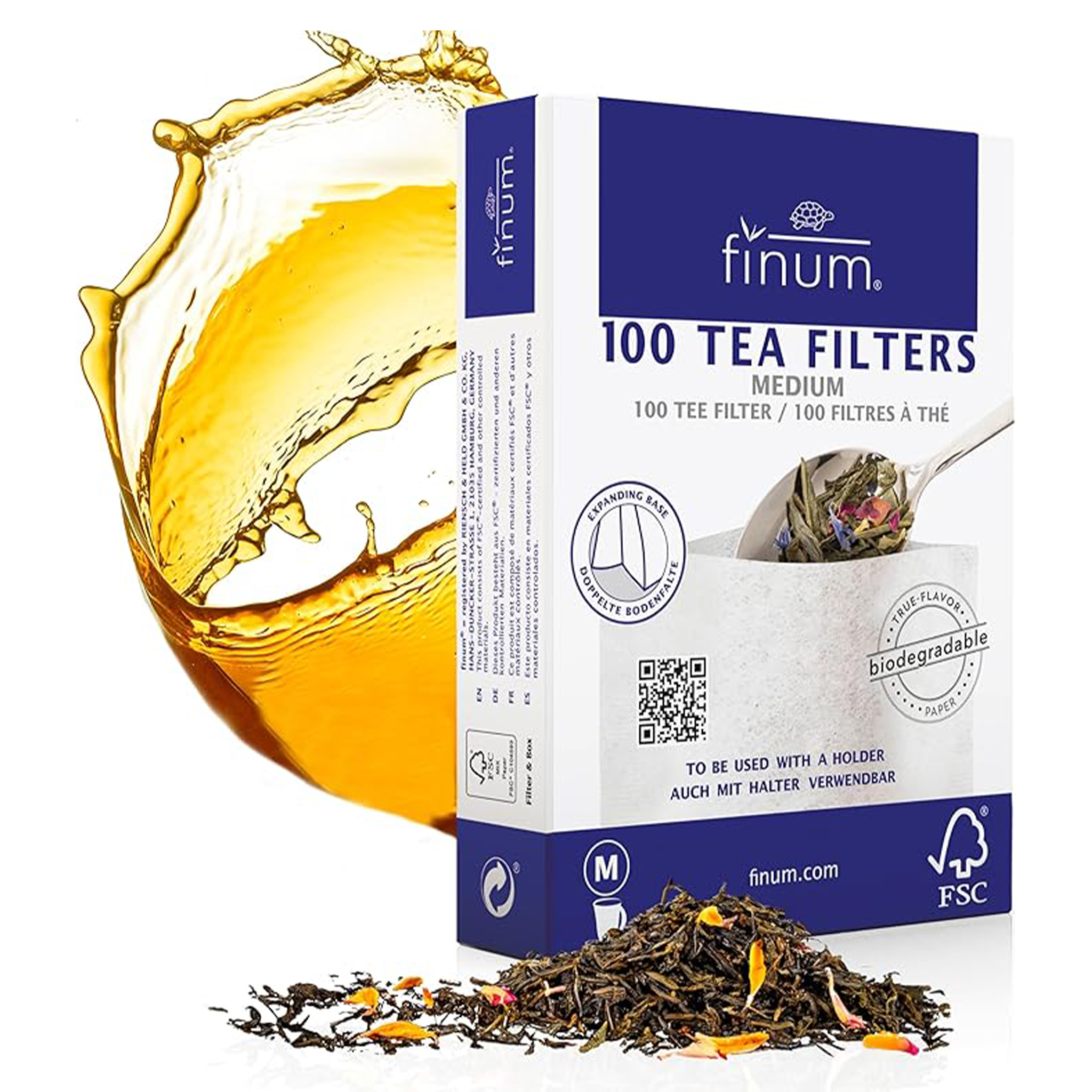 reusable tea filters pack of 100 by finum