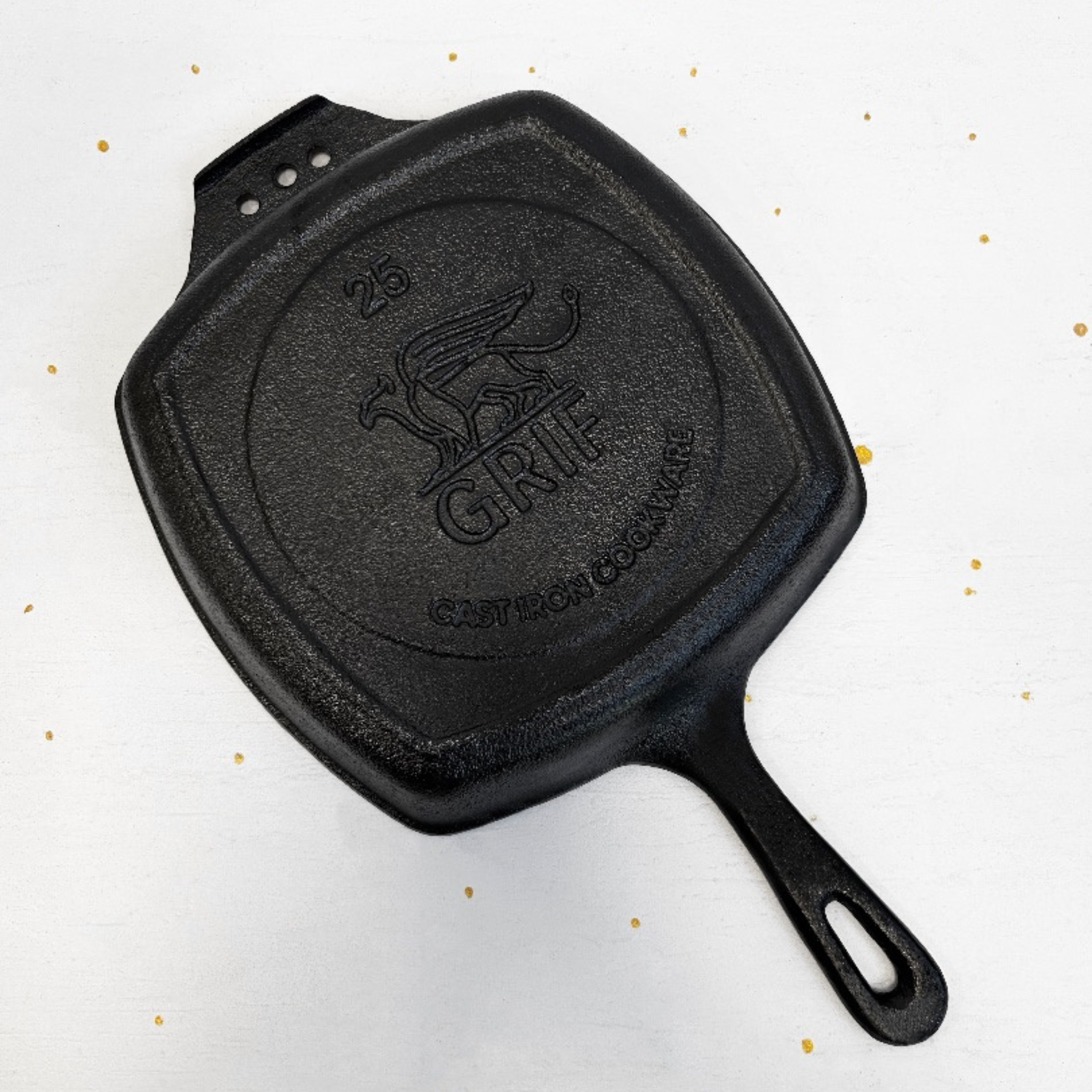 GRIF 25 CM Cast Iron Sectional Skillet 3.2 kg - Bottom Side View