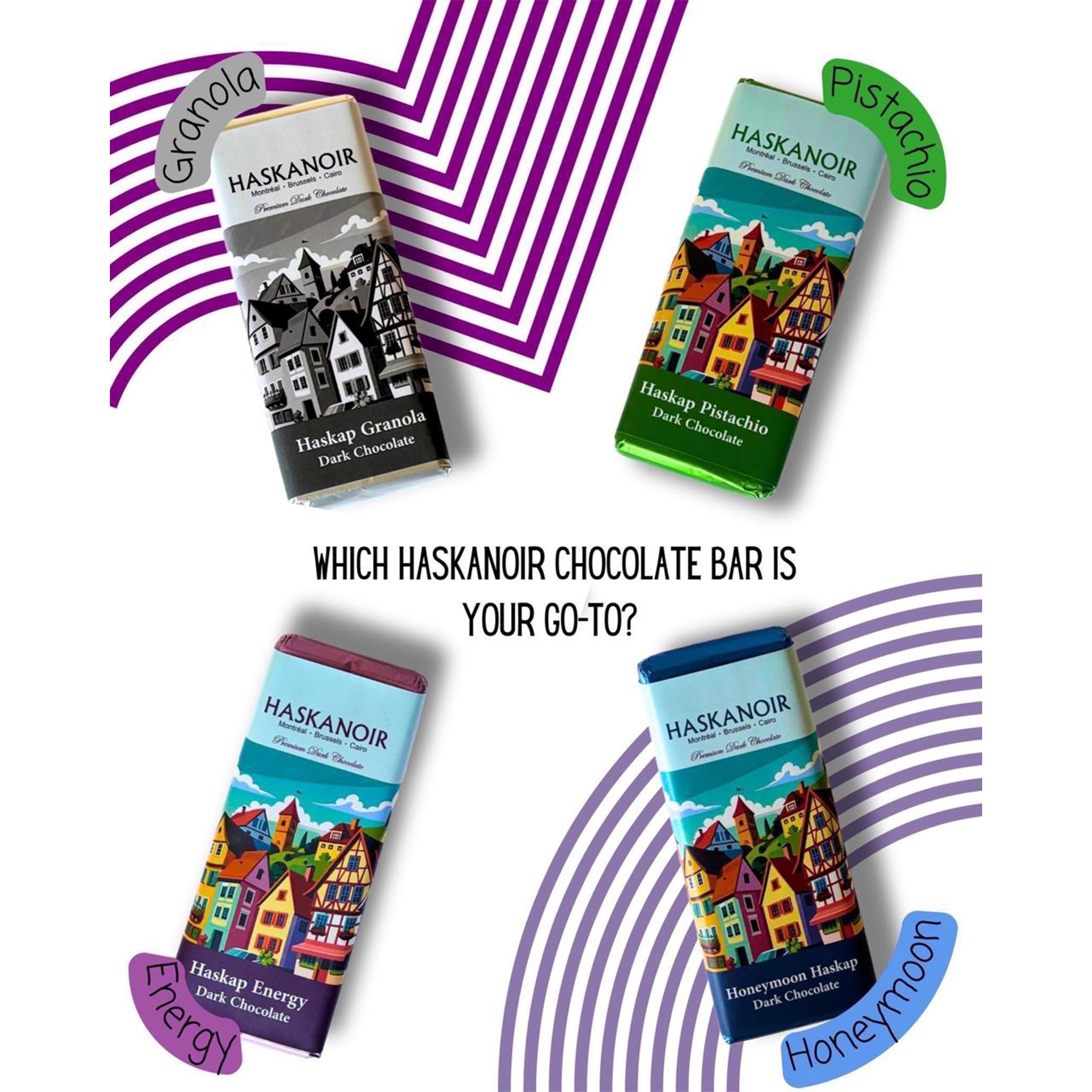 Haskap’s Honeymoon Haskap Dark Chocolate – Premium Belgian Chocolate four products