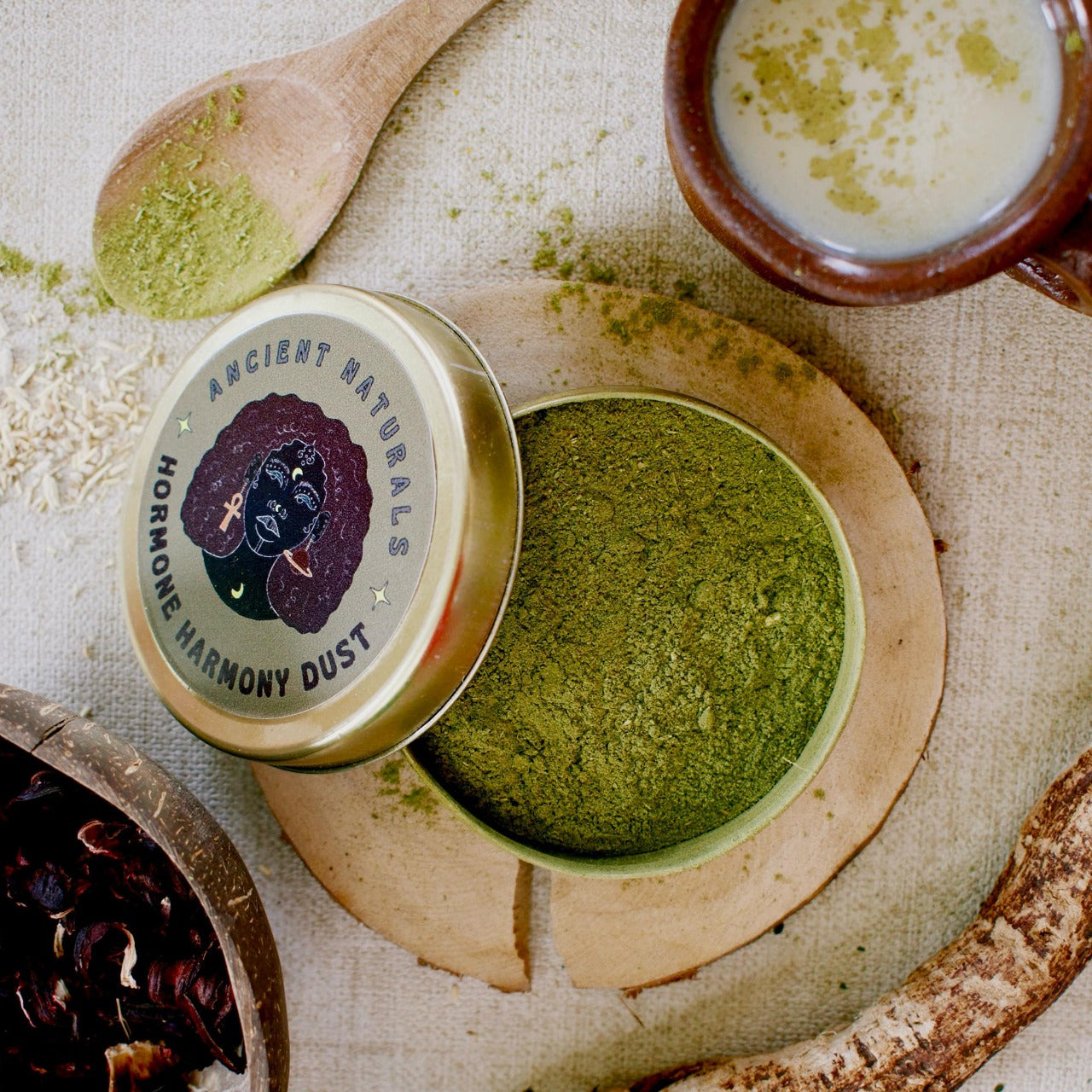 Hormone Harmony Dust by Ancient Naturals - Herbal Blend for Hormonal Balance and Stress Relief opened pack