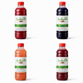 Kombucha Egypt assorted kombucha flavors collection including Black Cherry, Blackberry, Mango, and Raspberry 1L bottles on white background