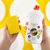 Komplete Dishwashing Liquid bottle - tough on grease, gentle on hands.