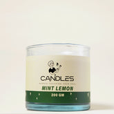 Light Green Ease Mint Lemon Candle (200g) by Georgetta Candles, available at Elmeraki, displayed in a sleek light green container.