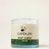 Light Green Ease Mint Lemon Candle (200g) by Georgetta Candles, available at Elmeraki, displayed in a sleek light green container.