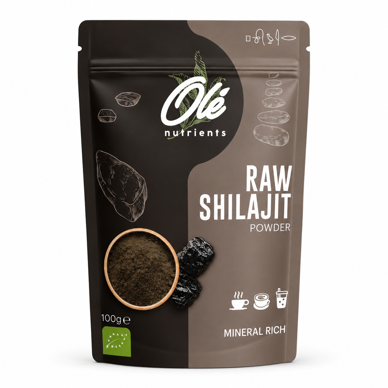 Ole Raw Himalayan Shilajit Powder 100g front packaging on white background