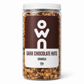 OWN Dark Chocolate Nuts Granola 350g front packaging on white background