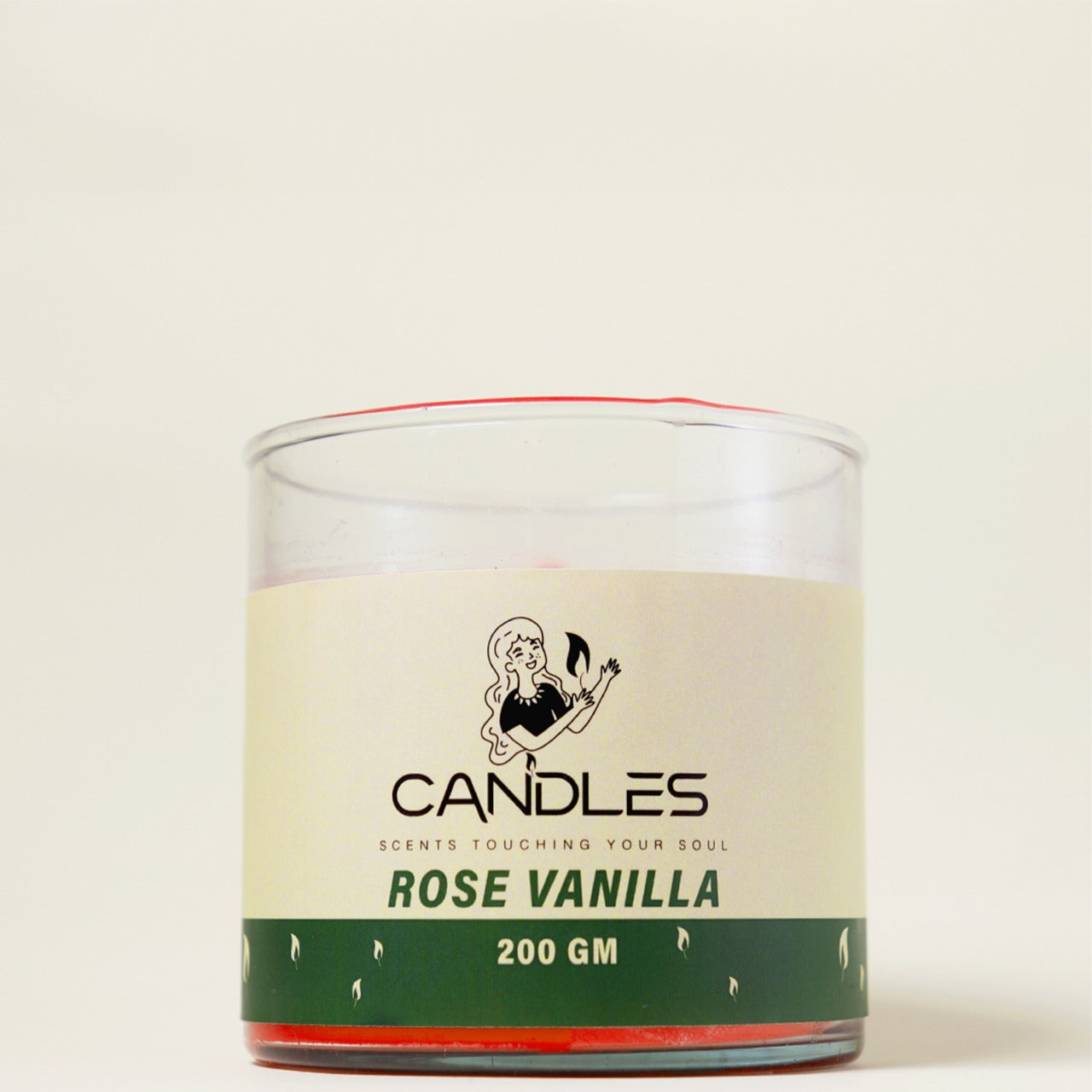 Red Splendor Rose Vanilla Candle (200g) by Georgetta Candles, available at Elmeraki, displayed in a sleek red container.