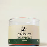 Red Splendor Rose Vanilla Candle (300g) by Georgetta Candles, available at Elmeraki, displayed in a sleek red container.