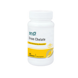 Bottle of SFI Health Iron Chelate 30mg dietary supplement capsules for energy support, made in Egypt.