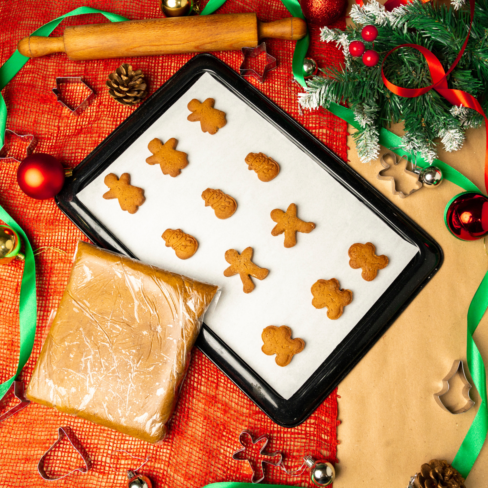 Taylas Xmas Gingerbread Ready-Baked Cookies in festive packaging—soft, spiced, and made in Egypt.