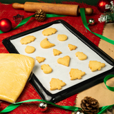 Taylas Christmas vanilla cookies with red and green sprinkles, made in Egypt.