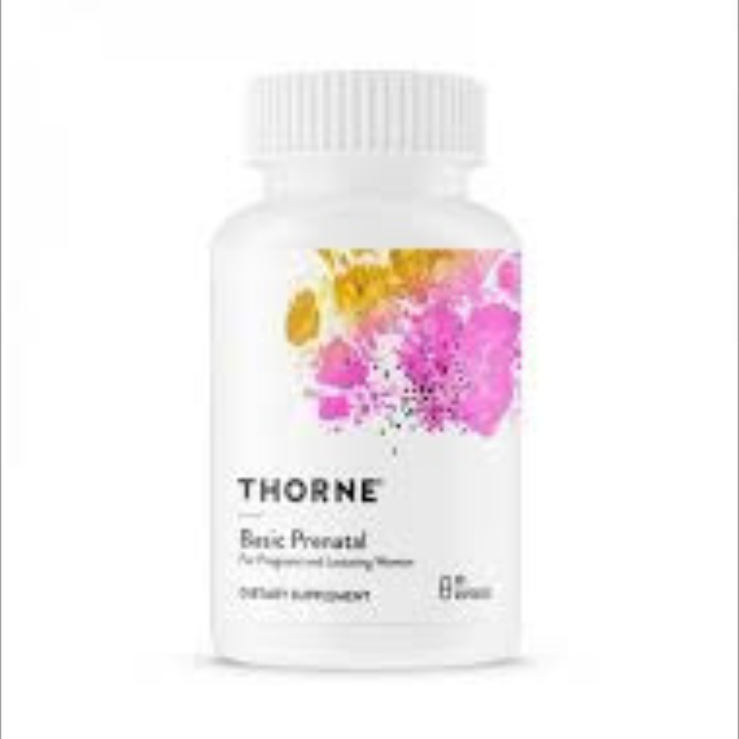 Thorne Basic Prenatal – 90 capsules with methylfolate, iron, and choline for pregnancy and nursing support, available in Egypt