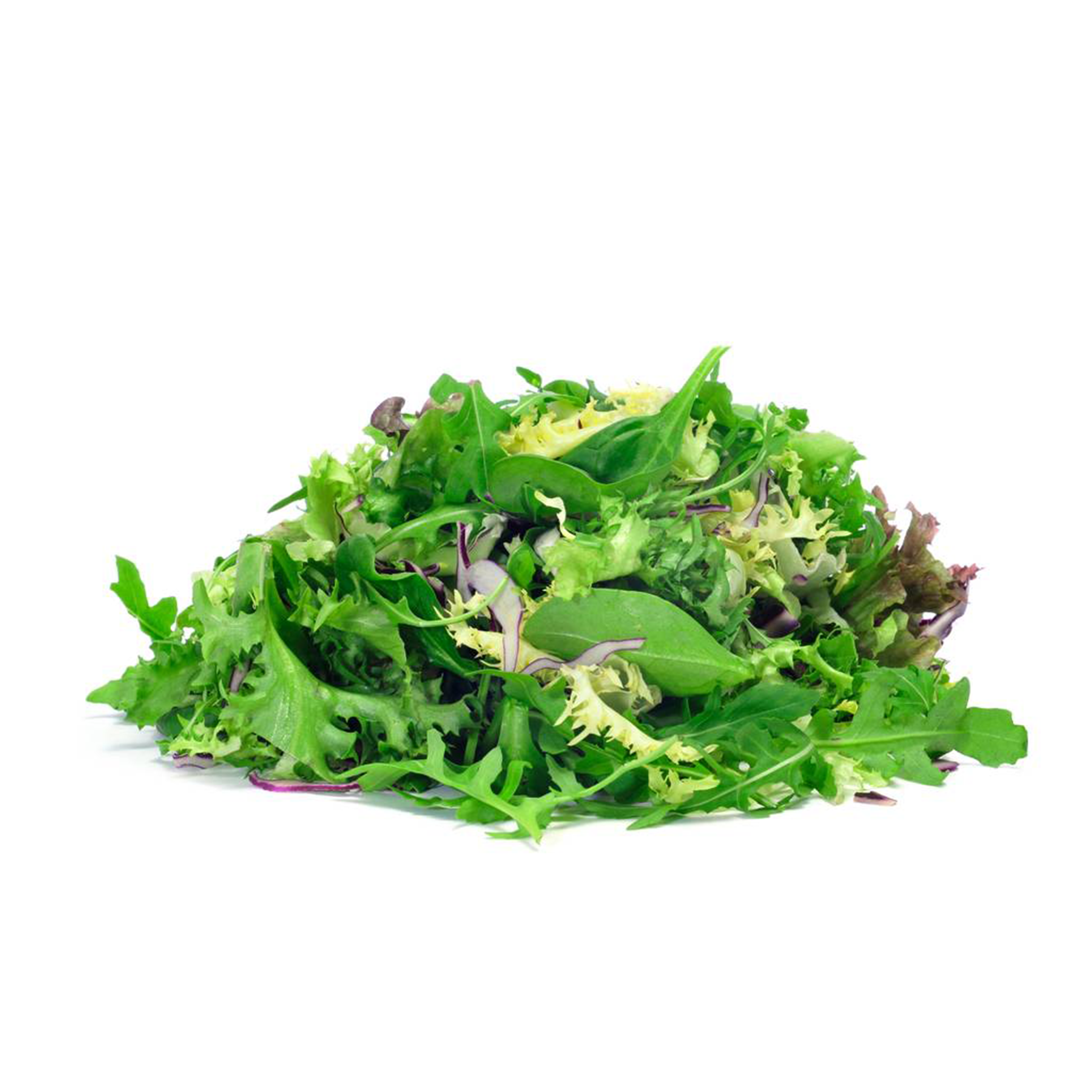 A vibrant and textured blend of various green and red lettuce leaves in Tulima Farms' Lettuce Leaf Mix from Egypt.