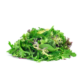 A vibrant and textured blend of various green and red lettuce leaves in Tulima Farms' Lettuce Leaf Mix from Egypt.