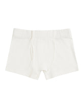 Under the Nile Organic White Boys Boxer Briefs made from soft cotton.