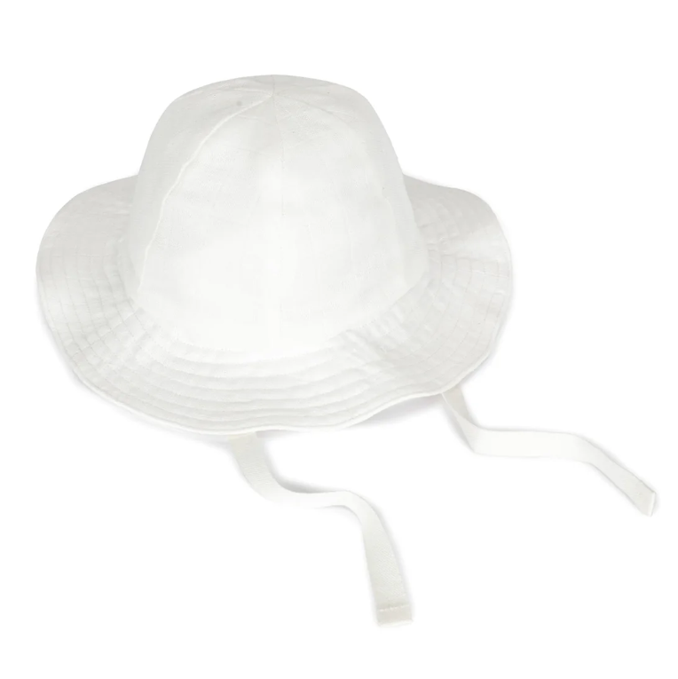 Under the Nile White Muslin Sun Hat for baby sun protection.