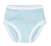 Under the Nile Pearl Blue Training Pants for toddlers, made from soft organic cotton.