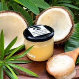 Black Lotus Coconut Oil Sugar Scrub for exfoliating and moisturizing skin. Produced in Egypt.