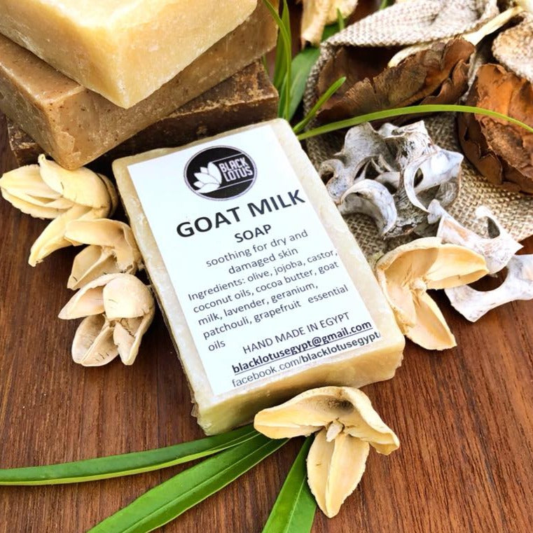 Black Lotus Goat Milk Soap for nourished, moisturized skin. Made in Egypt.