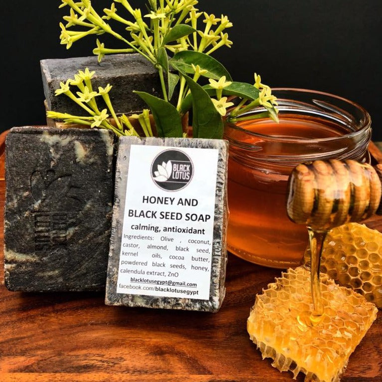Black Lotus Honey and Black Seed Soap for nourished, moisturized skin. Made in Egypt