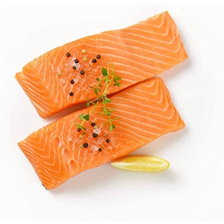 Fresh, unmarinated Norwegian salmon fillet from Crazy Tuna, prepared in Egypt, available at El Meraki.