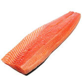 A whole side of fresh Norwegian salmon fillet from Crazy Tuna, prepared in Egypt for El Meraki.