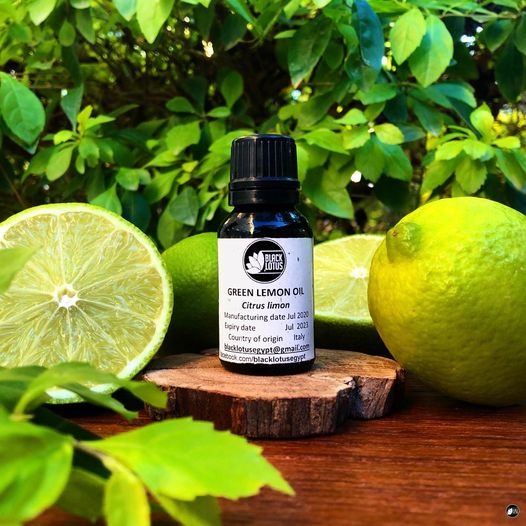 Pure Green Lemon Essential Oil by Black Lotus - Bright Citrus Aroma Made in Egypt"
