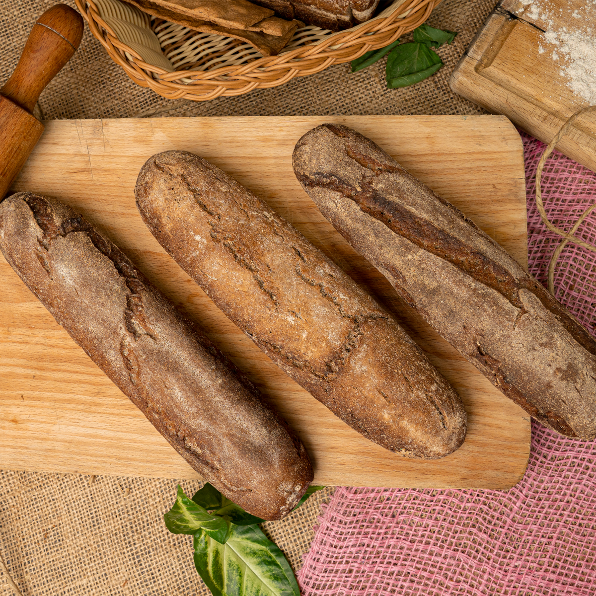 90% Rye Half Baguette