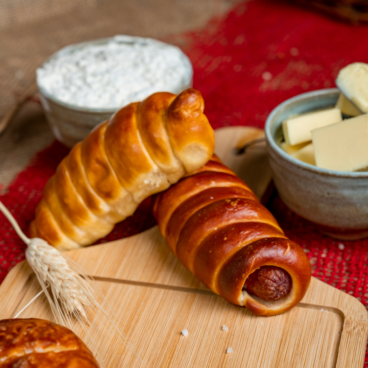 Bavarian Pretzel Sausage Rolls