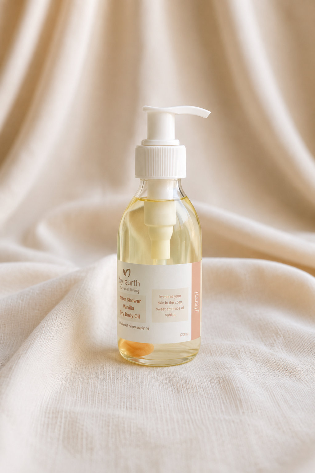 After Shower Vanilla Body Oil by By Earth 120 ml | زيت الجسم بالفانيليا بعد الاستحمام من باي إيرث ١٢٠ مل