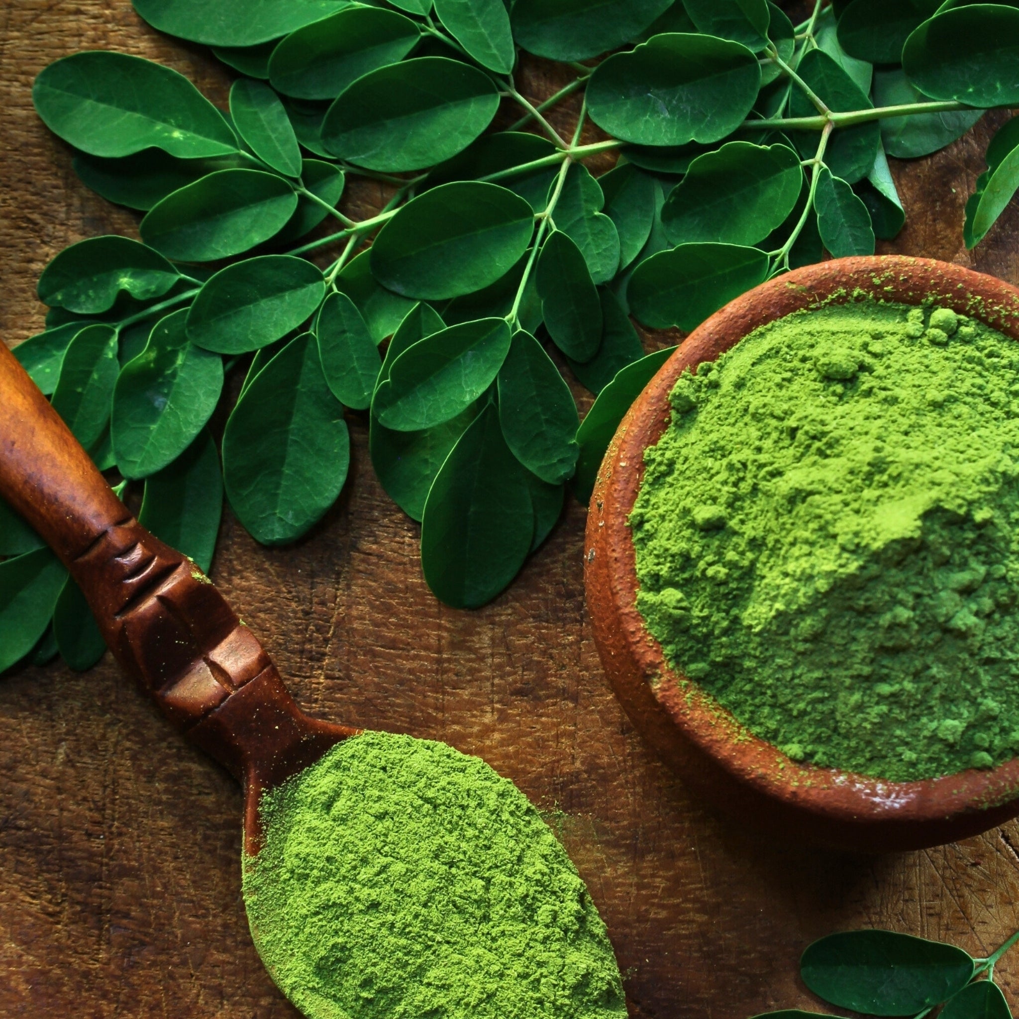 Blessed Journey Organic Moringa Leaf Powder in kraft bag from El Meraki, vibrant green Egyptian superfood for energy and nutrition.