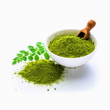 Blessed Journey Organic Moringa Leaf Powder in kraft bag from El Meraki, vibrant green Egyptian superfood for energy and nutrition.