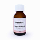 Blessed Journey 100% Pure Sweet Almond Oil in a dark glass bottle from El Meraki, a versatile carrier oil for skin, hair, and massage