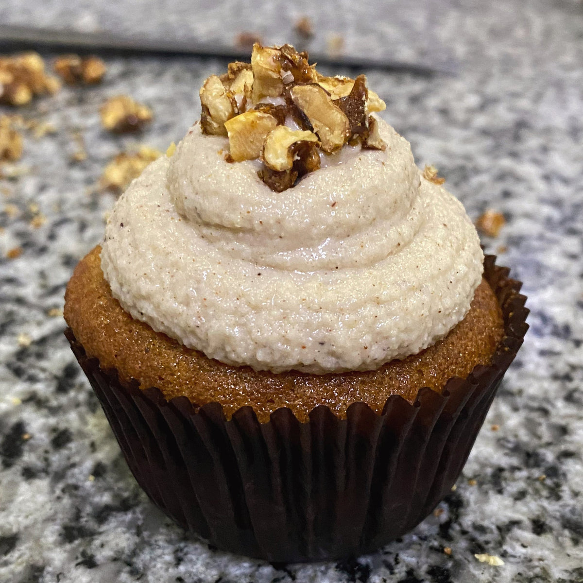Carrot Cupcakes 6 Pieces by Be Good Today with almond flour, cashew vanilla frosting and caramelized walnuts