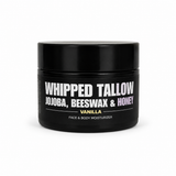 a jar of whipped tallow by caveman vanilla falvor