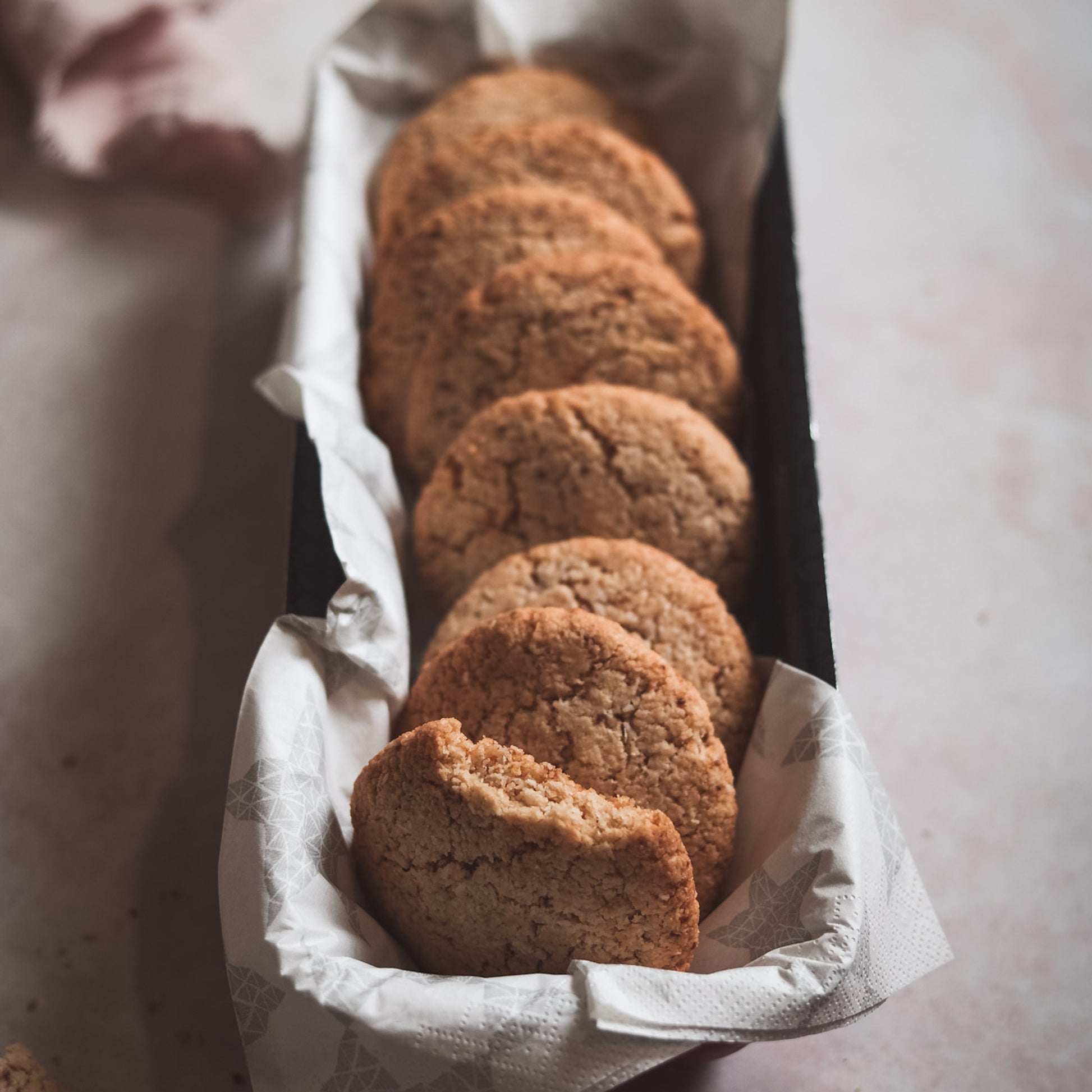 Be Good Today Chewy Coconut Cookies pack of 6 made with coconut, oat flour, raw honey, coconut sugar and olive oil