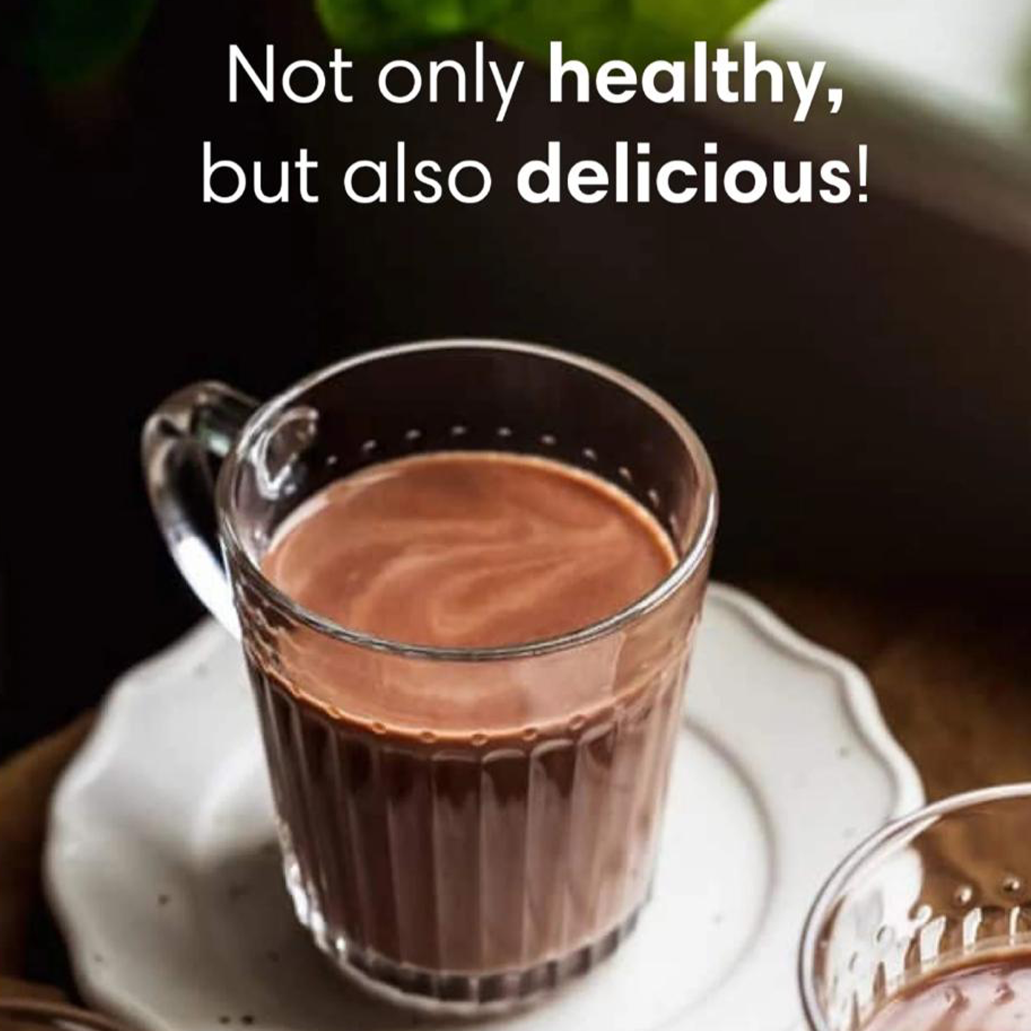 Clearly Not Coffee adaptogenic beverage blend in packaging with scoop.