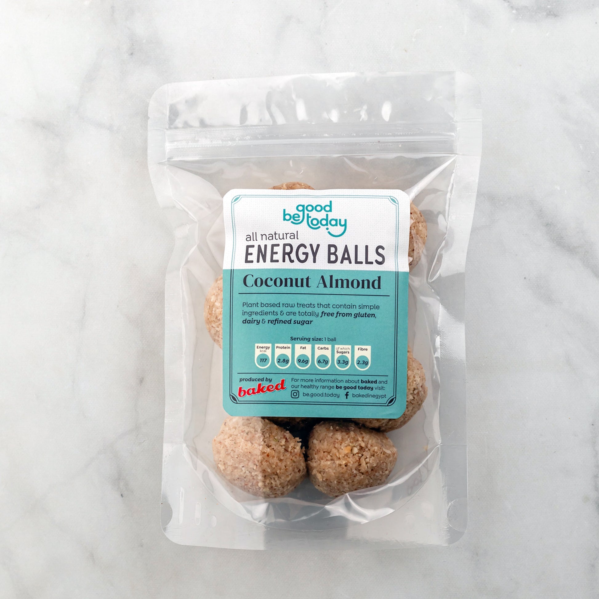 Be Good Today Coconut Almond Energy Balls pack of 2 made with coconut, almonds, raw honey, lemon and vanilla