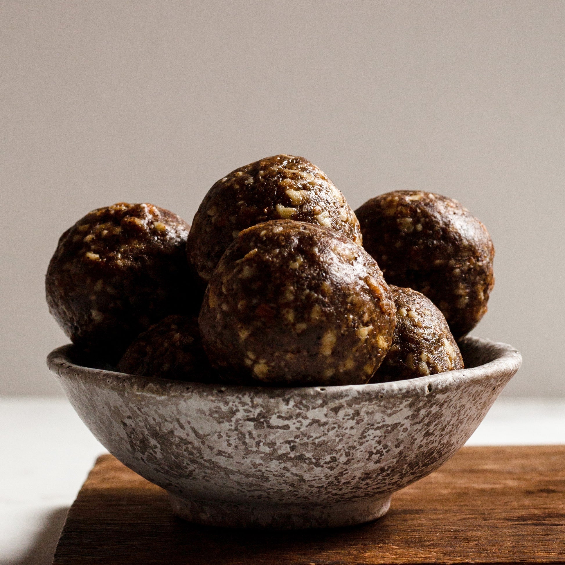 Be Good Today Coffee Date Energy Balls pack of 2 made with raw almonds, Majdool dates, espresso powder and raw honey
