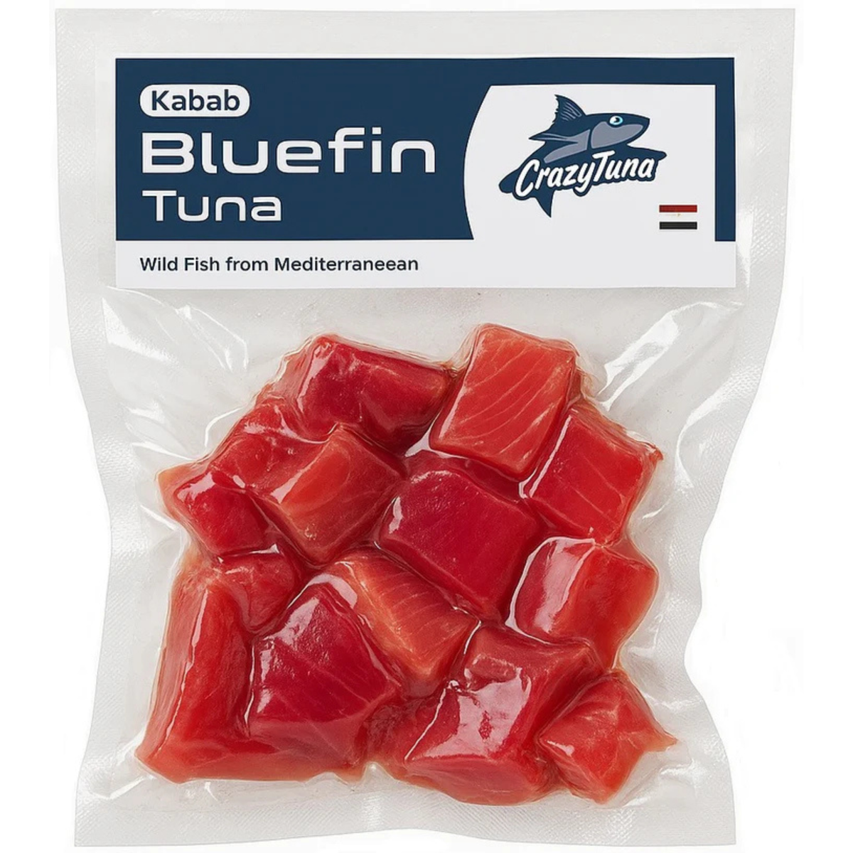 Crazy Tuna Bluefin Tuna Kabab skewers, ready for grilling, produced in Egypt from El Meraki.