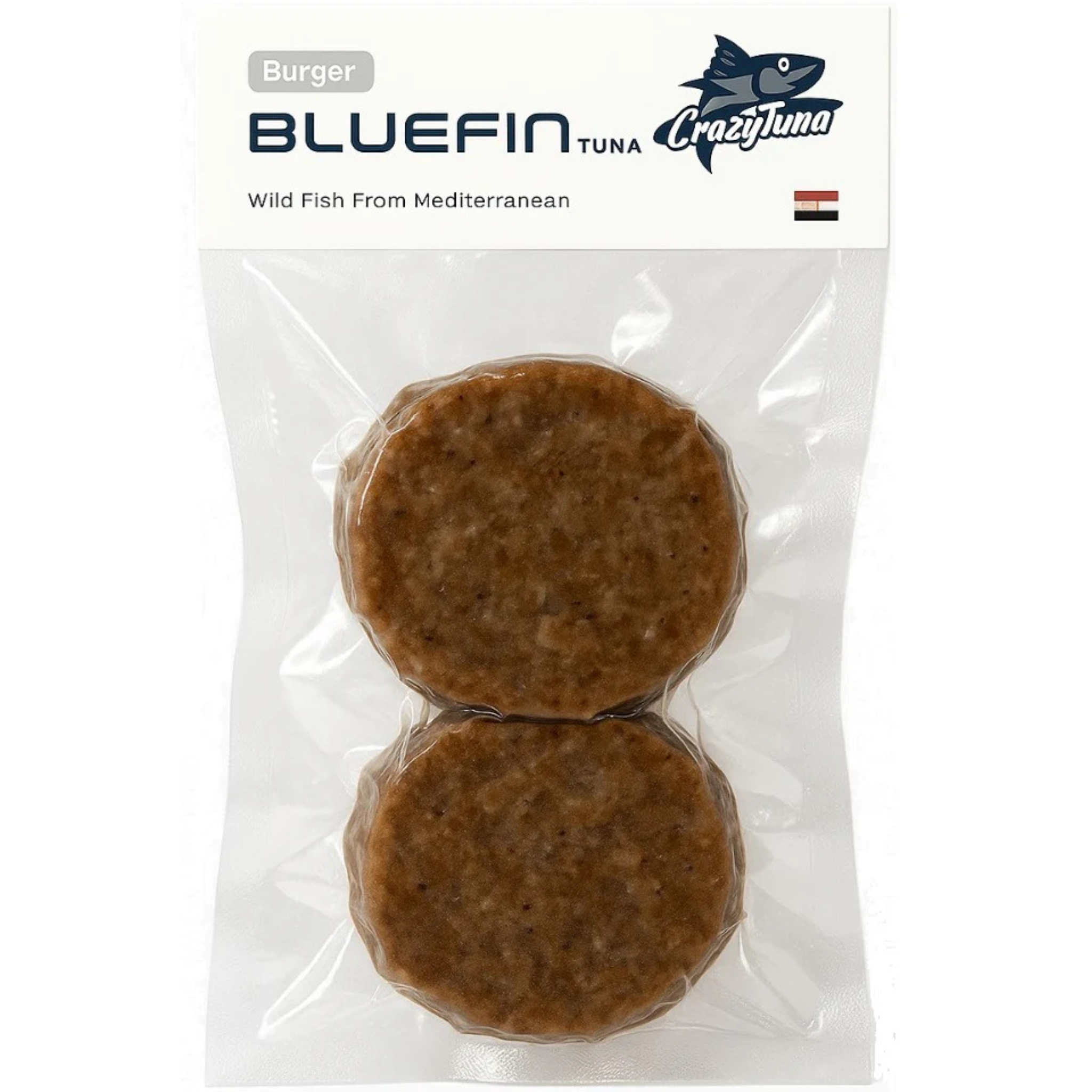 Crazy Tuna Healthy Tuna Burger patties, made with oat flour in Egypt, from El Meraki.