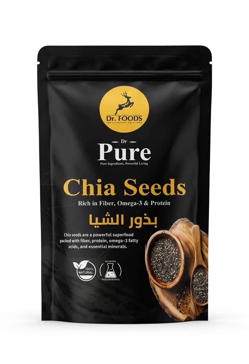 Dr. Food Pure Chia Seeds 200g healthy superfood seeds package on white background