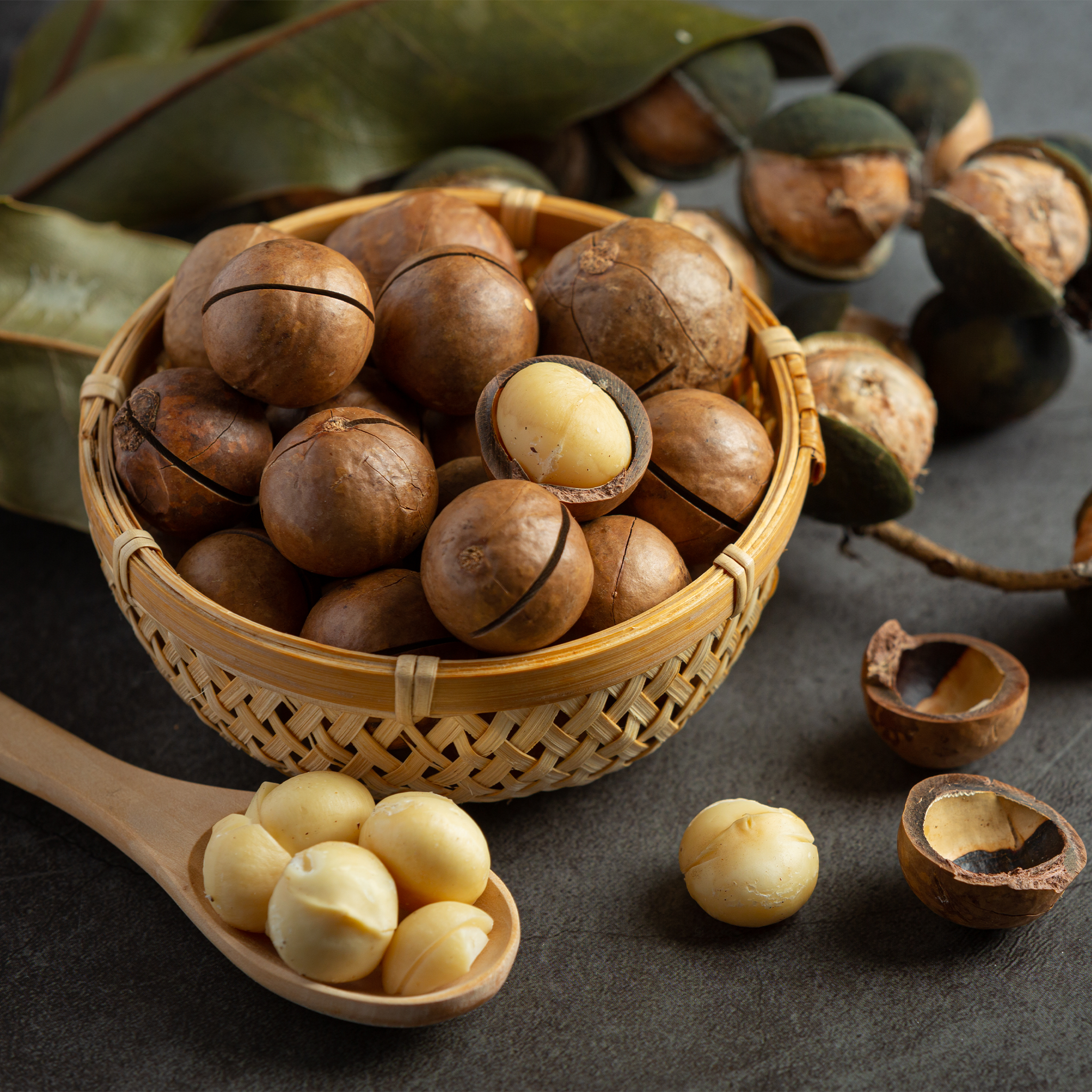 A package of Elmeraki's premium, raw macadamia nuts.